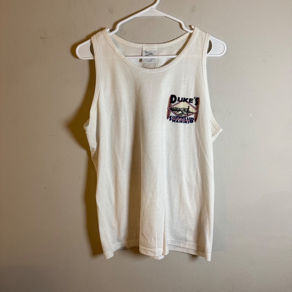 Vintage Dukes Surf Club Waikiki Tank Top Graphic The Custom Company Hawaii L